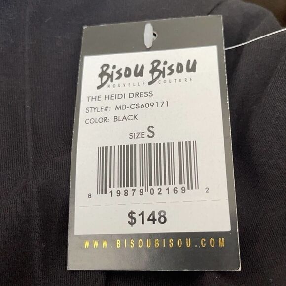 NWT Bisou Bisou The Heidi Black Stretchy Bodycon Cutout Long Sleeve Dress Sz S - Picture 5 of 11